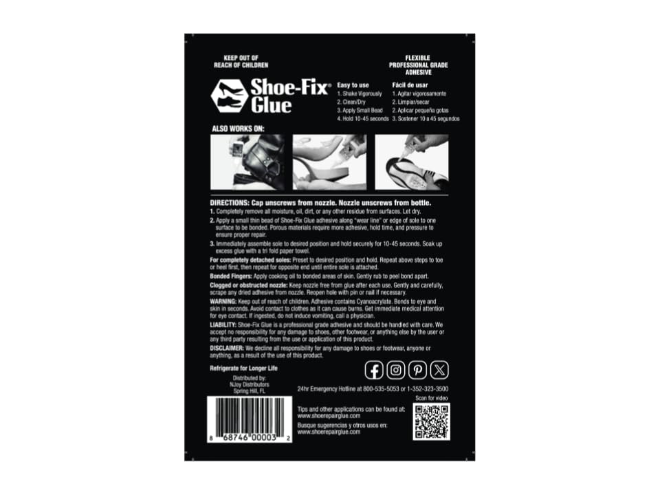 Amazon.com: Shoe-Fix Glue Black: Professional Grade Adhesive for